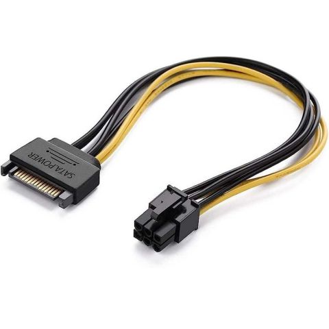 15pin SATA Power to 6pin PCIe PCI-e PCI Express Adapter Cable