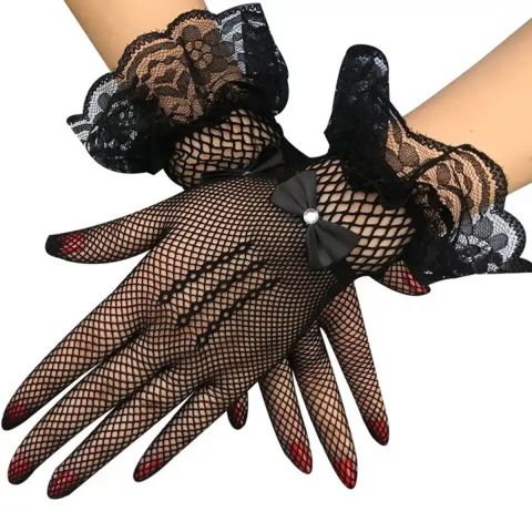 1 Pair Elegant Lace Short Gloves