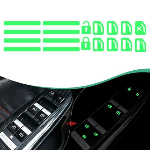 Car Window Button Luminous Sticker Lifter Switch Night Fluorescent