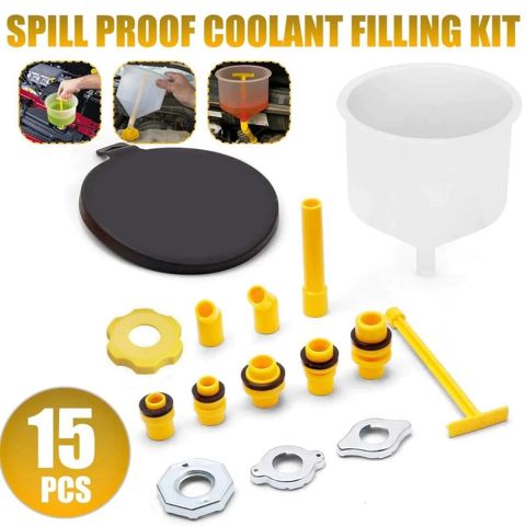 15Pcs Spill Proof Coolant Filling Kit