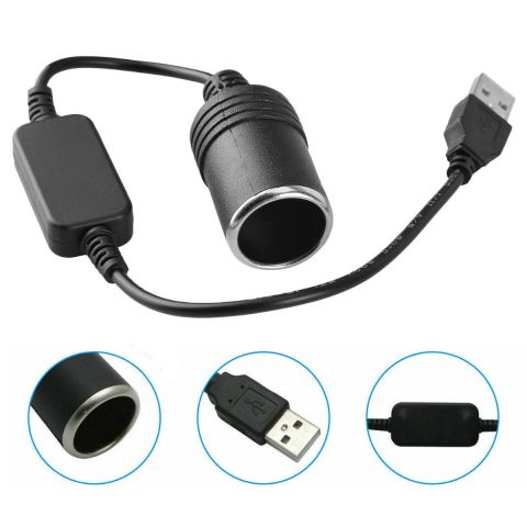 Car USB Boost Line 5V To 12V Cigarette Lighter Socket