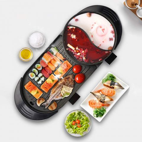 Electric Grill with hot pot