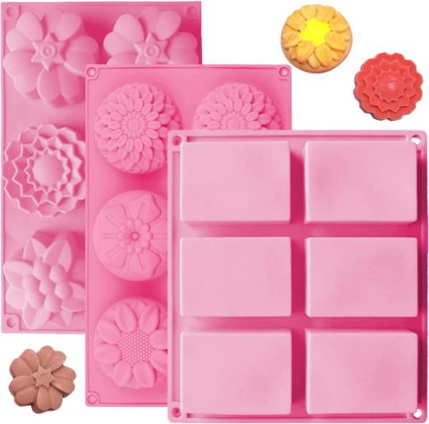 3 Pack Silicone Soap Moulds