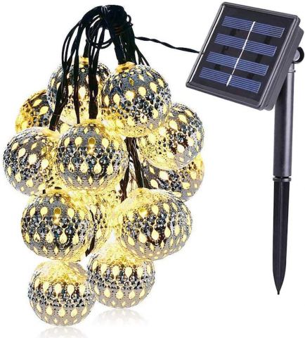 Solar Power LED Globe String Lights