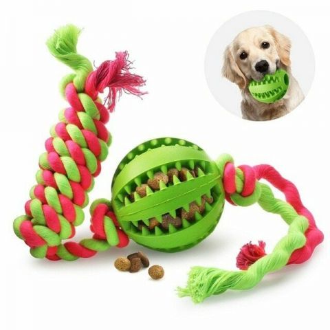 Dog Molars Toys With Rope-Green 