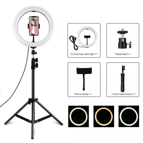26cm Selfie Ring Light With 1.1m Tripod Stand