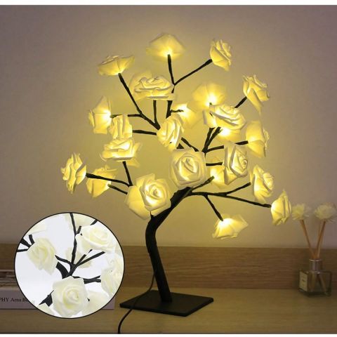 24 Rose LED Tree Desk Lamp